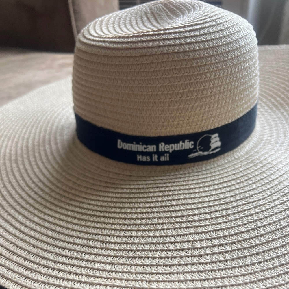 Dominican Republic Women's Summer Large Floppy Wide Brim Cap Sun Straw Beach Hat